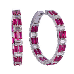 Ruby and Diamond studded Earrings